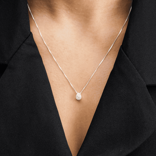 Colar de Gota Cravejado de Zircônia em Prata 925 - Galeria